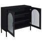 Jess 2-door Arched Fluted Glass Accent Cabinet Black