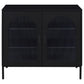 Jess 2-door Arched Fluted Glass Accent Cabinet Black