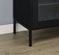 Jess 2-door Arched Fluted Glass Accent Cabinet Black