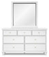 Fortman Queen Panel Bed with Mirrored Dresser, Chest and Nightstand