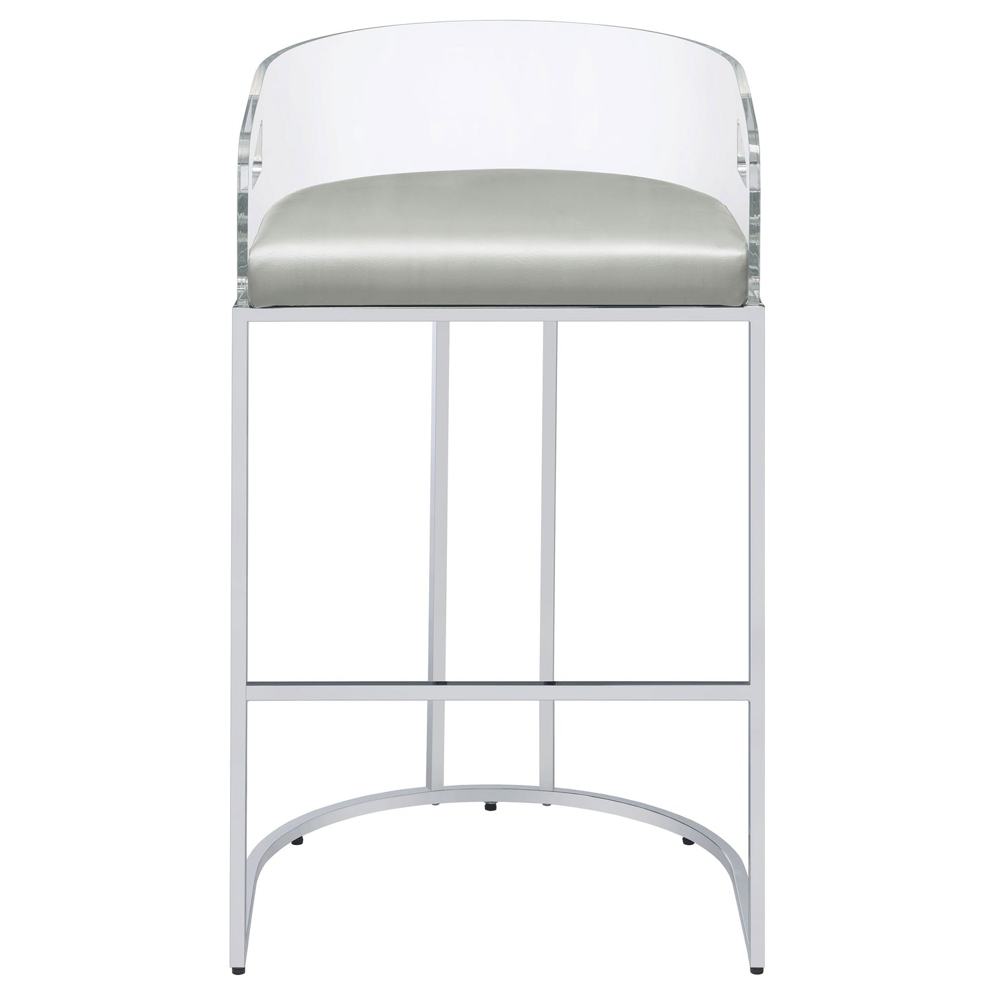 Thermosolis Clear Acrylic Bar Chair Chrome (Set of 2)