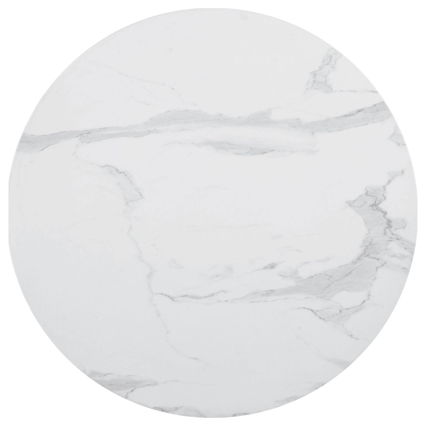 Arkell Round 30-inch Faux Marble Top Dining Table White