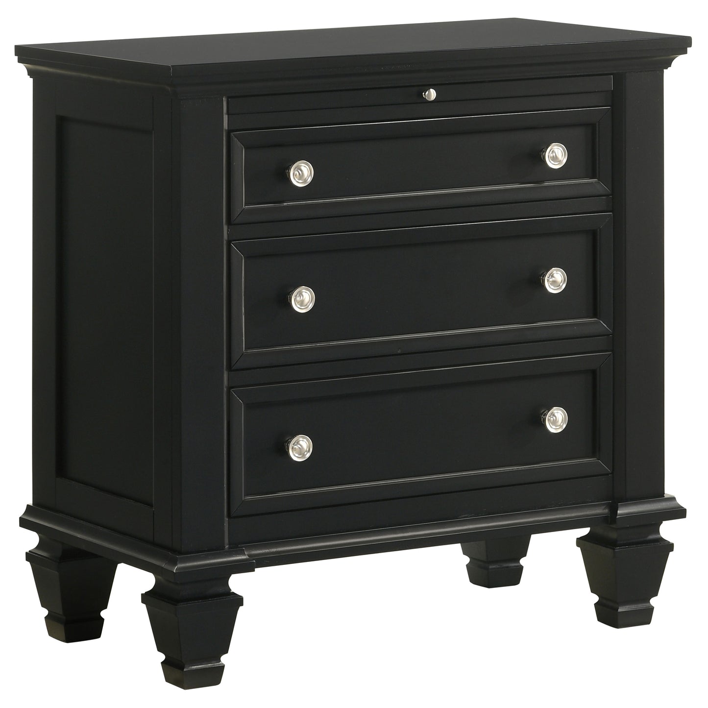 Sandy Beach 3-drawer Nightstand Black