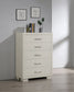 Jessica 5-drawer Bedroom Chest Cream White