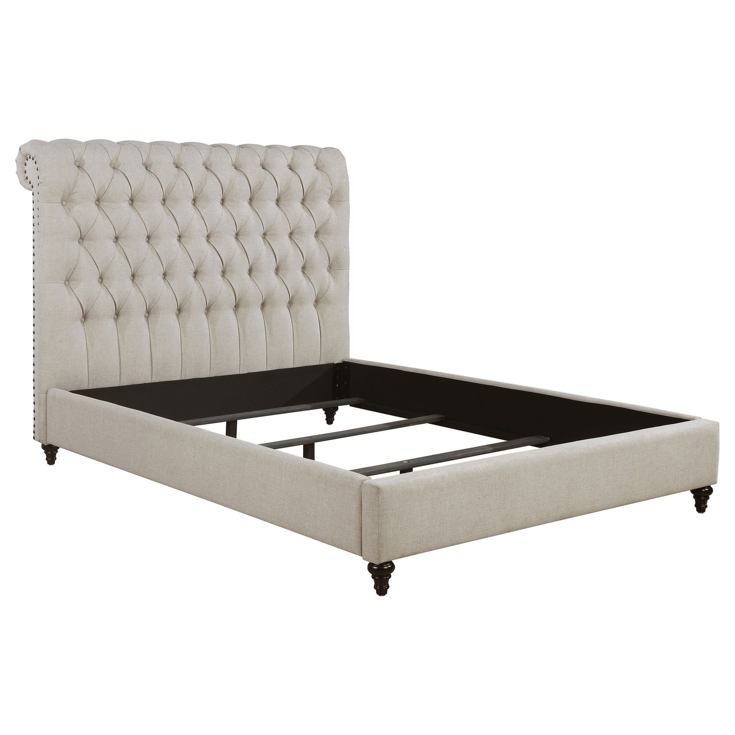 Devon Upholstered Eastern King Panel Bed Beige