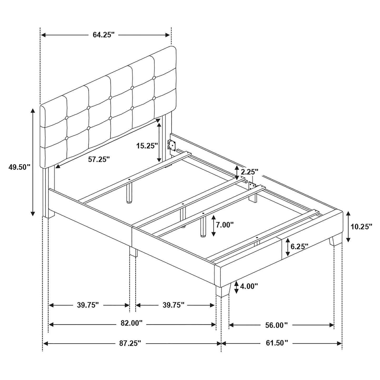 Mapes Upholstered Queen Panel Bed Grey