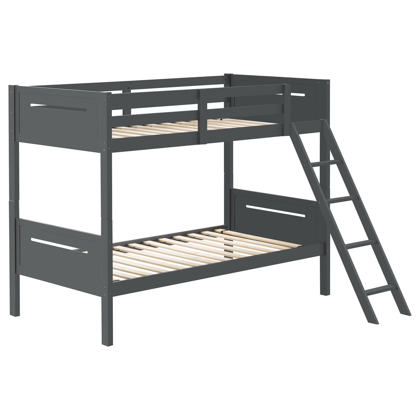 Littleton Wood Twin Over Twin Bunk Bed Grey