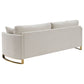 Corliss Upholstered Curved Track Arm Sofa Beige