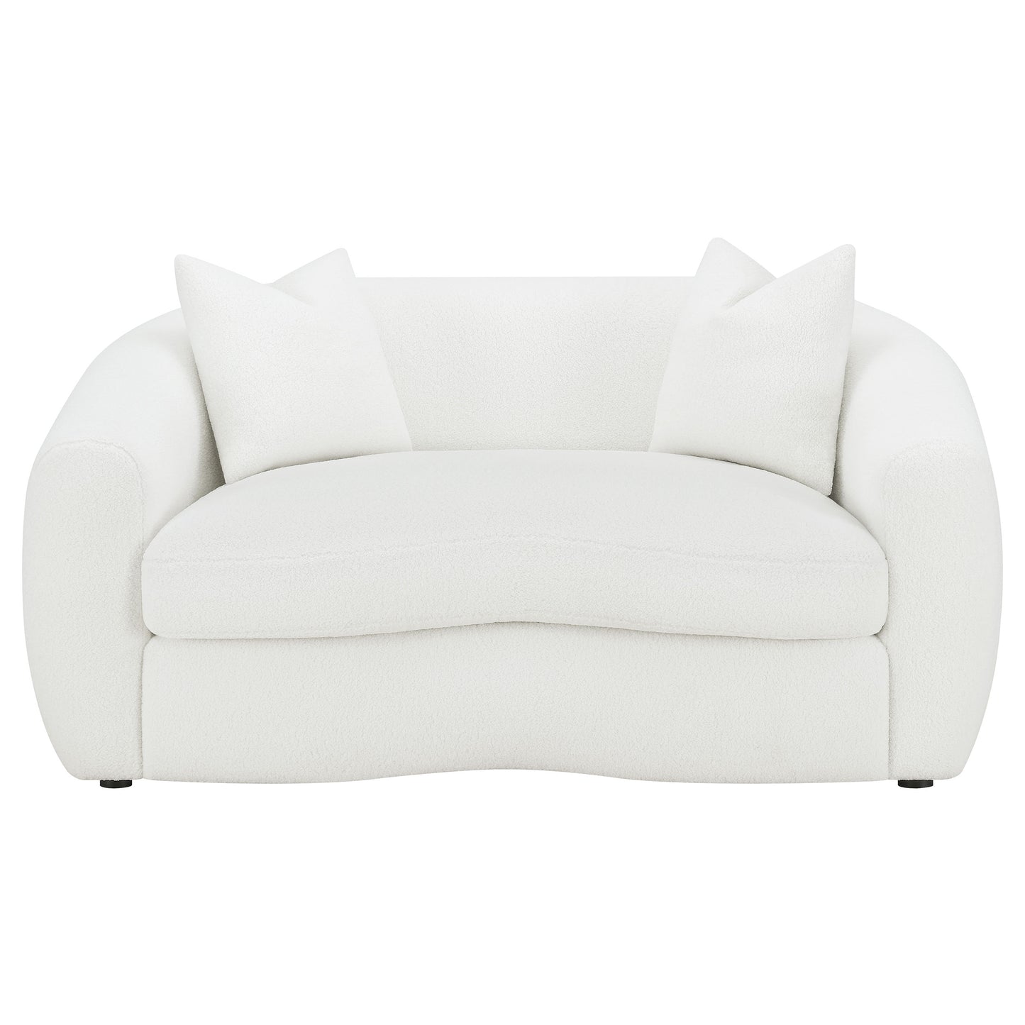 Isabella Faux Sheepskin Upholstered Loveseat Natural