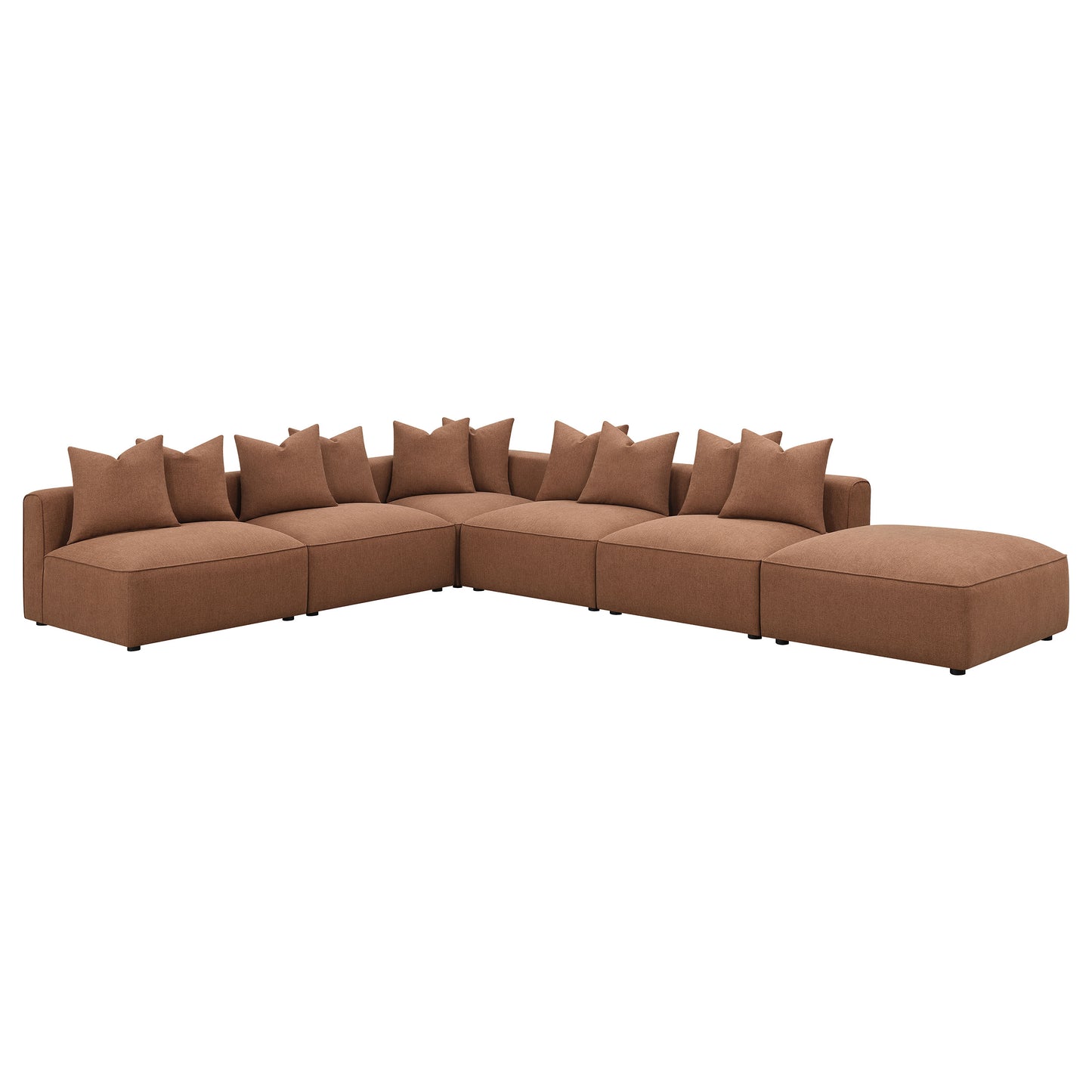 Jennifer Square Upholstered Ottoman Terracotta