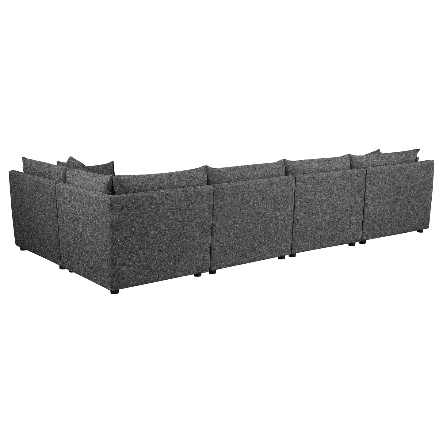 Sasha 5-piece Upholstered Modular Sectional Barely Black