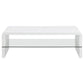 Airell Rectangular Coffee Table with Shelf White High Gloss