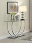 Danville U-shaped Glass Top Entryway Console Table Chrome