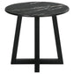 Skylark Round Marble-like SmartTop Side End Table Black