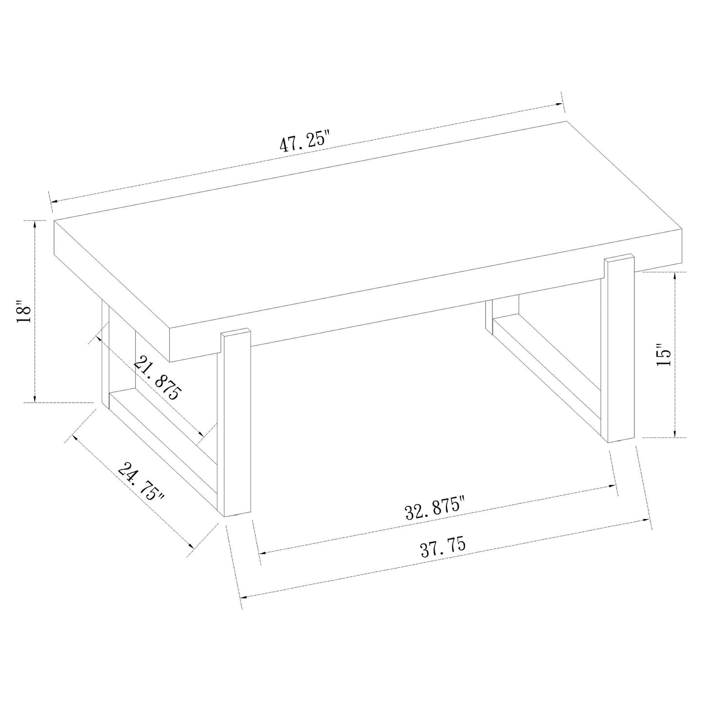 Pala Rectangular Coffee Table White High Gloss and Natural