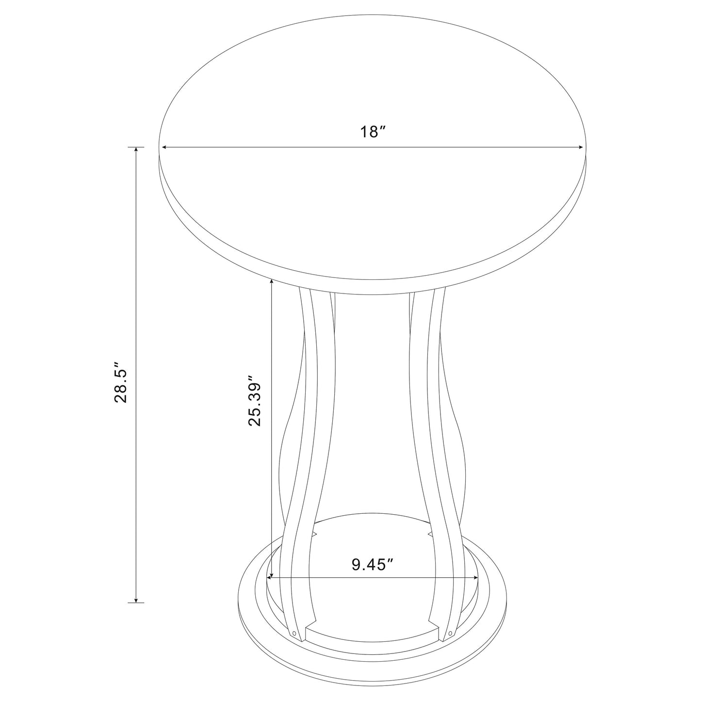 Elton Round Faux Marble Top Accent Side Table Brown