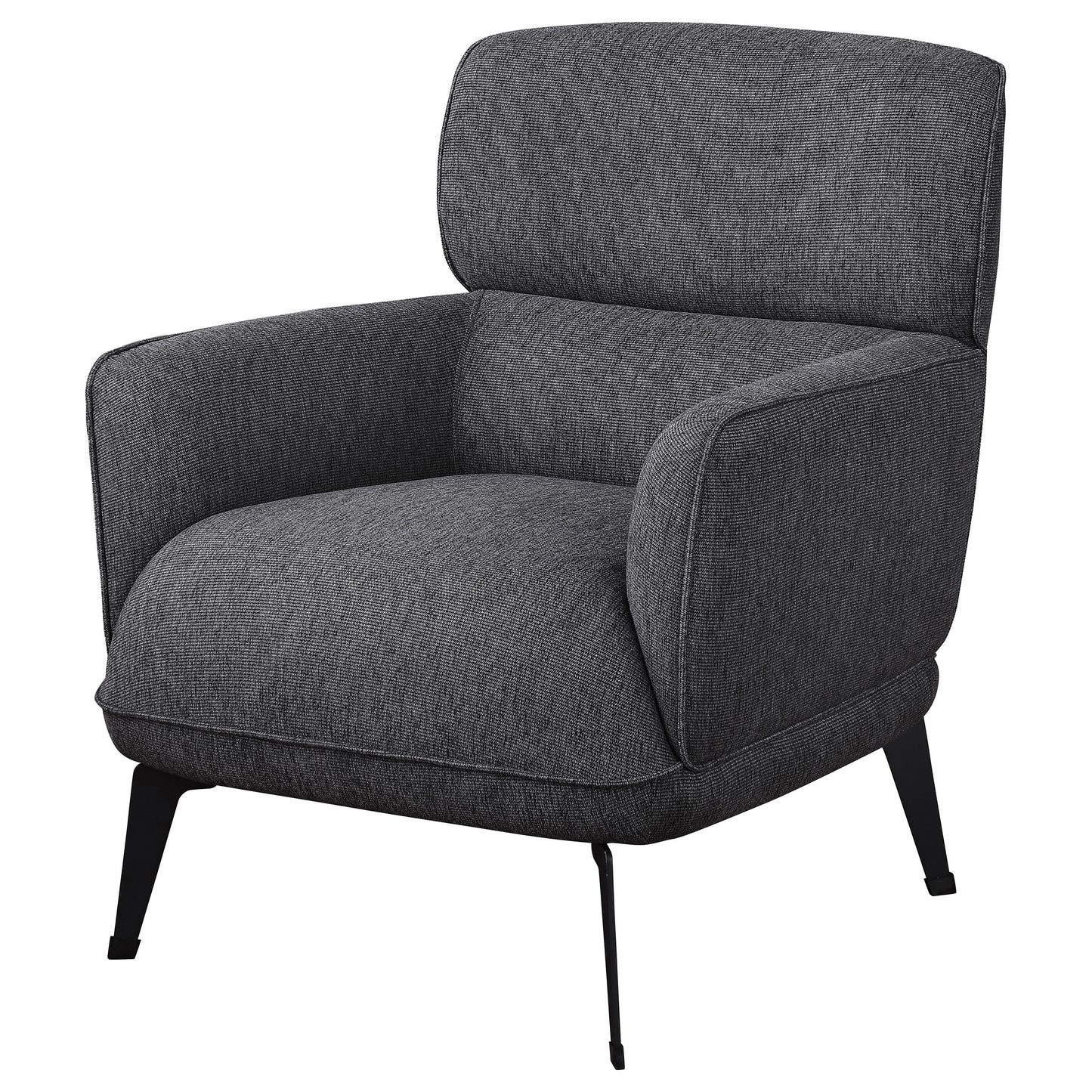 Andrea Upholstered Crecent Arm Accent Chair Grey