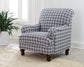 Glenn Upholstered English Arm Accent Chair Blue