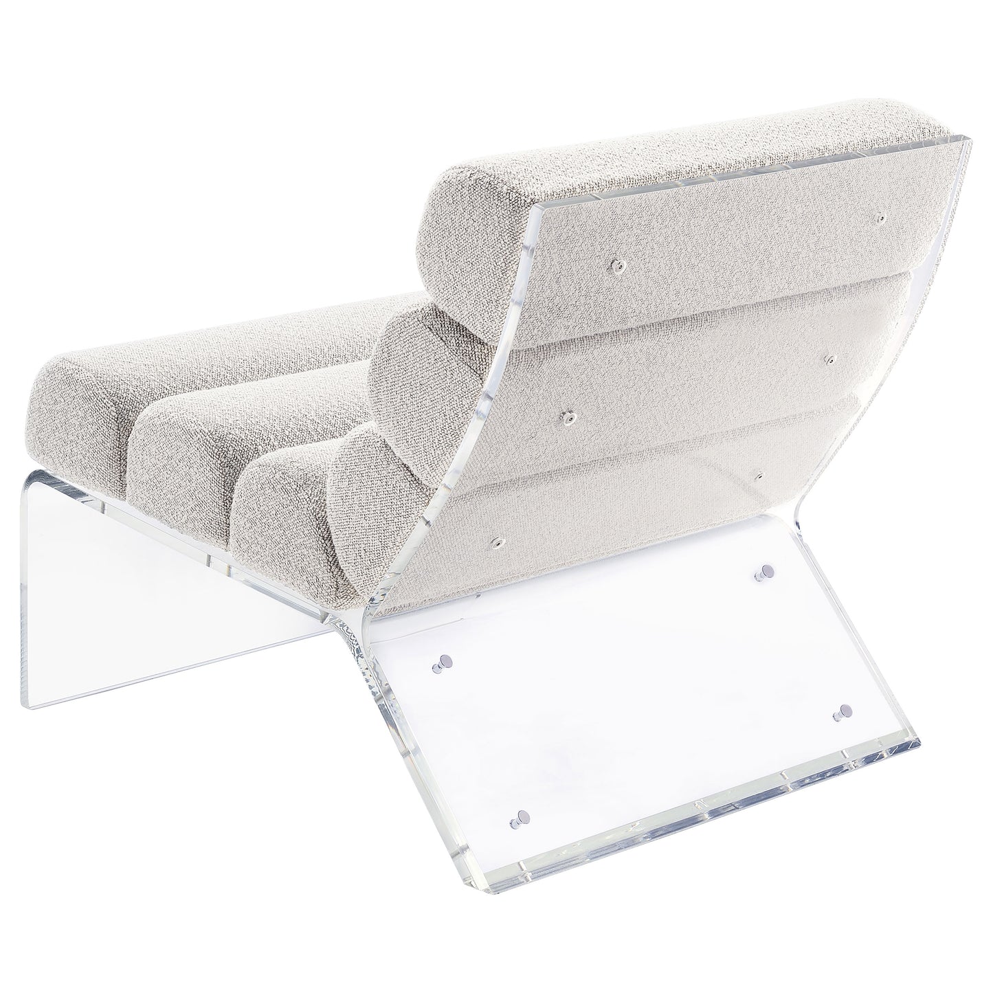 Serreta Boucle Upholstered Armless Acrylic Chair Ivory