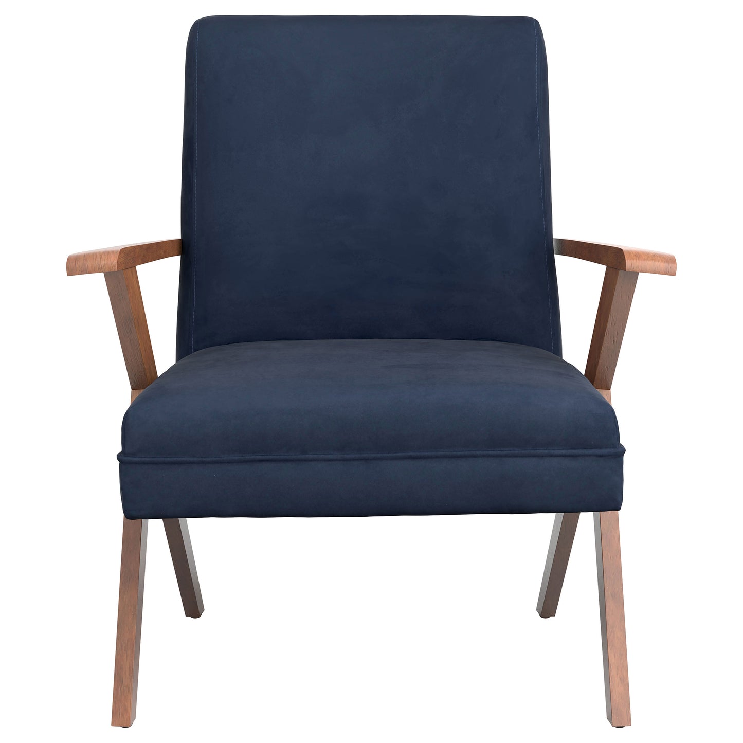 Cheryl Upholstered Wood Arm Accent Chair Dark Blue