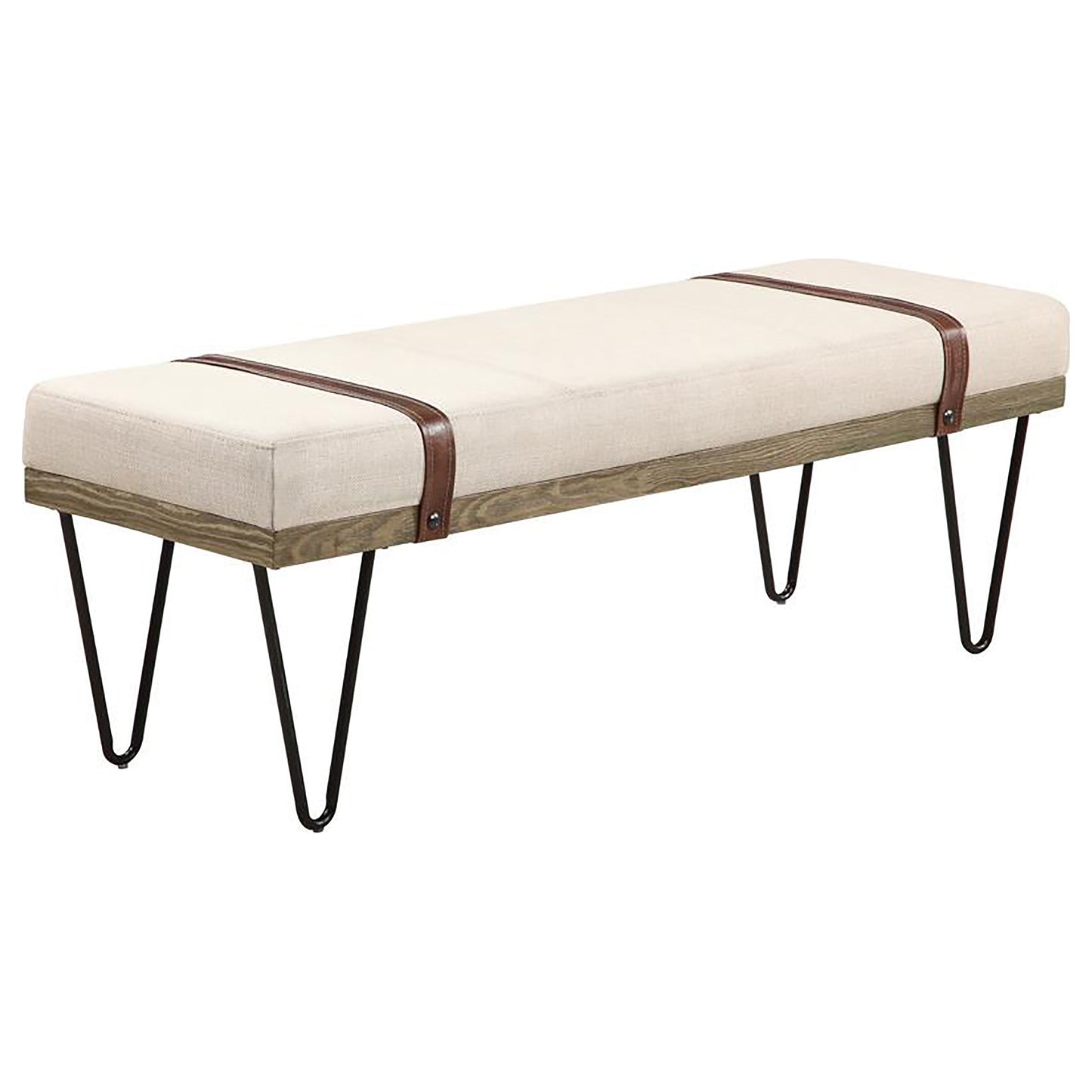 Austin Fabric Upholstered Accent Bench Beige