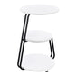 Hilly 3-tier Round Accent Side Table White and Black