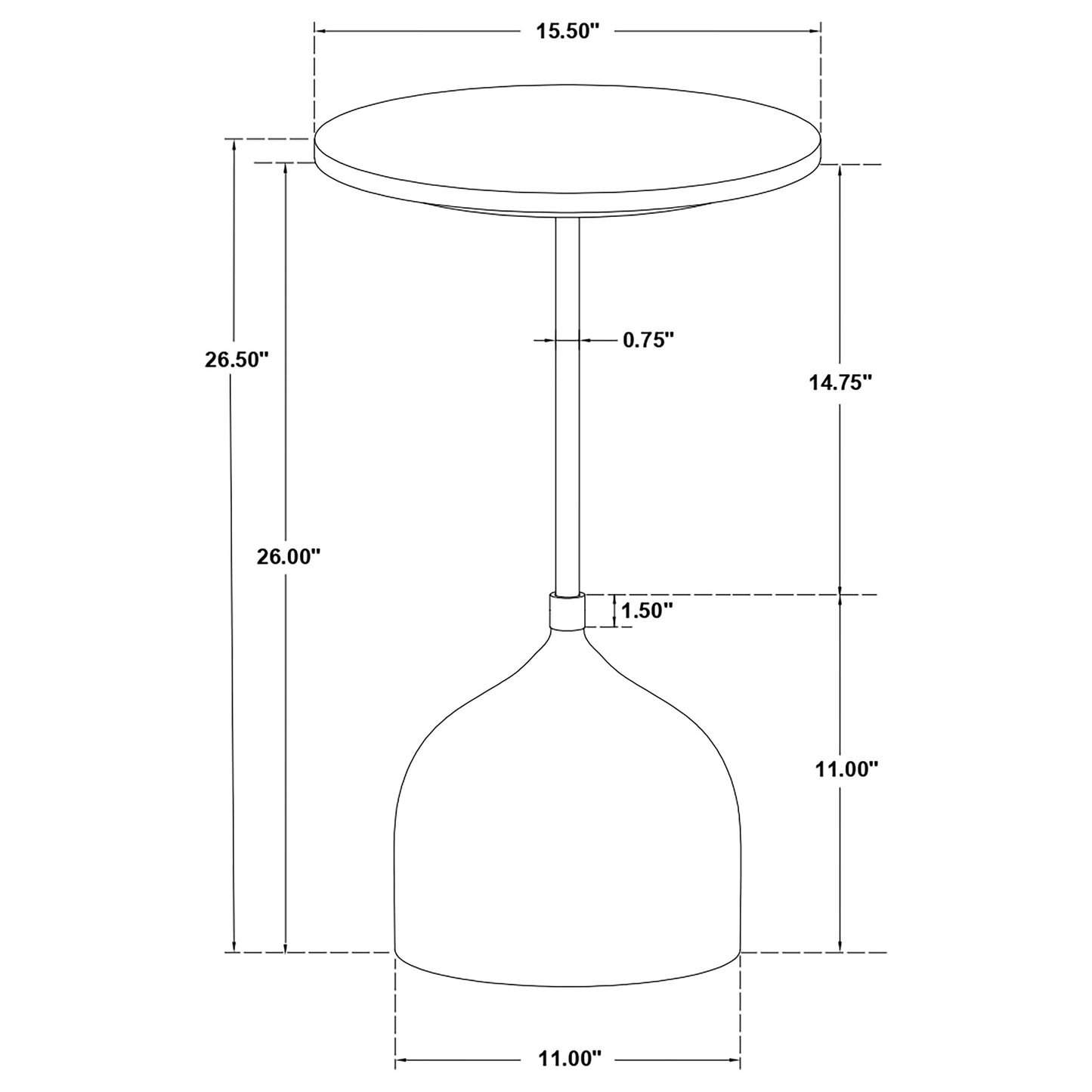 Colima Round Wood Top Accent Side Table Peach