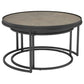 Rodrigo 2-piece Round Wood Nesting Table Set Weathered Elm