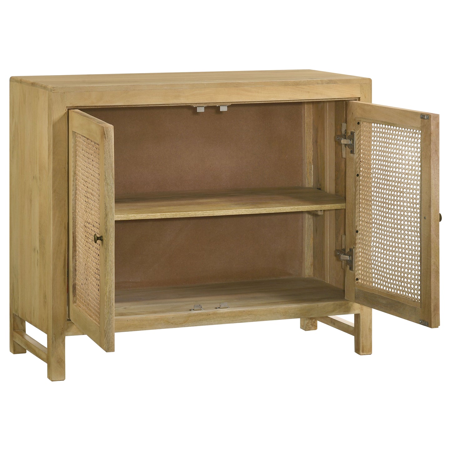 Zamora 2-door Wood Accent Cabinet with Woven Cane Natural