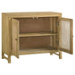 Zamora 2-door Wood Accent Cabinet with Woven Cane Natural